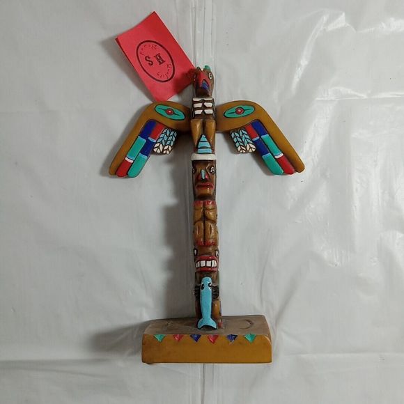HS Quality Brann Hand Made Totem Pole Signed Numbered Vintage Tag Attached * - Picture 8 of 13